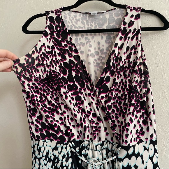LIKE NEW! Diane Von Furstenberg DVF Oblixe cheetah faux wrap sleeveless dress 10 - Picture 5 of 17